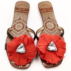 {Kate Spade} Miranda Linen Flower Slipper